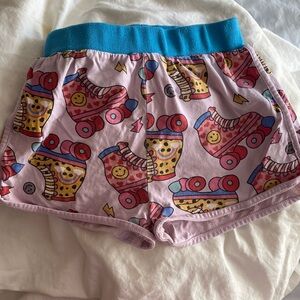 Lola + The Boys Pink Roller Skate Print Shorts